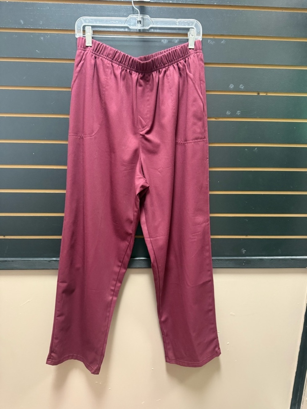 White Stag Petite Burgundy Pull On Pants Size 16P Stretch Straight Leg